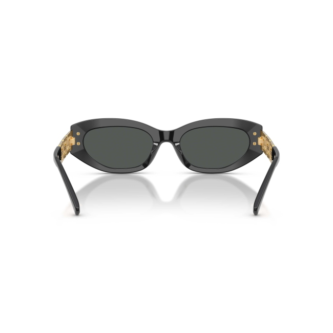 Versace VE 4501 Col.GB1/87 Cal.54: occhiale da sole, calibro 54, colore GB1/87. Materiale/finitura celluloide nero lucido, colore principale nero, lenti grigio scuro.