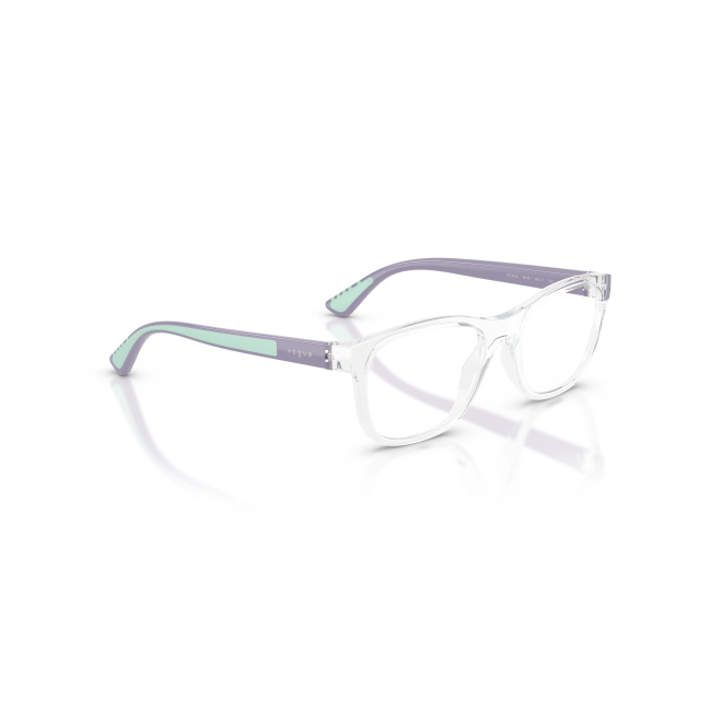 Vogue Kids VY 2042 col. W745 è una montatura da vista in acetato trasparente e lilla/salvia e calibro 46.