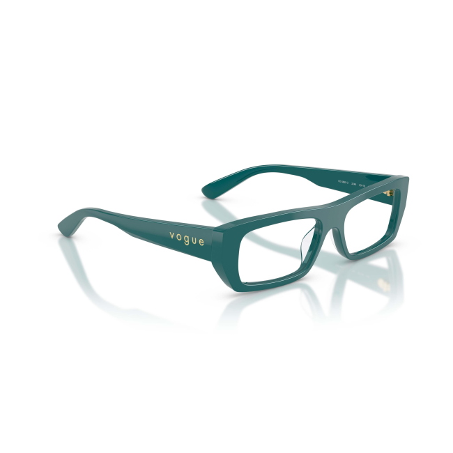Vogue VO 5660U col. 3246 è una montatura da vista in acetato verde pieno e calibro 53.