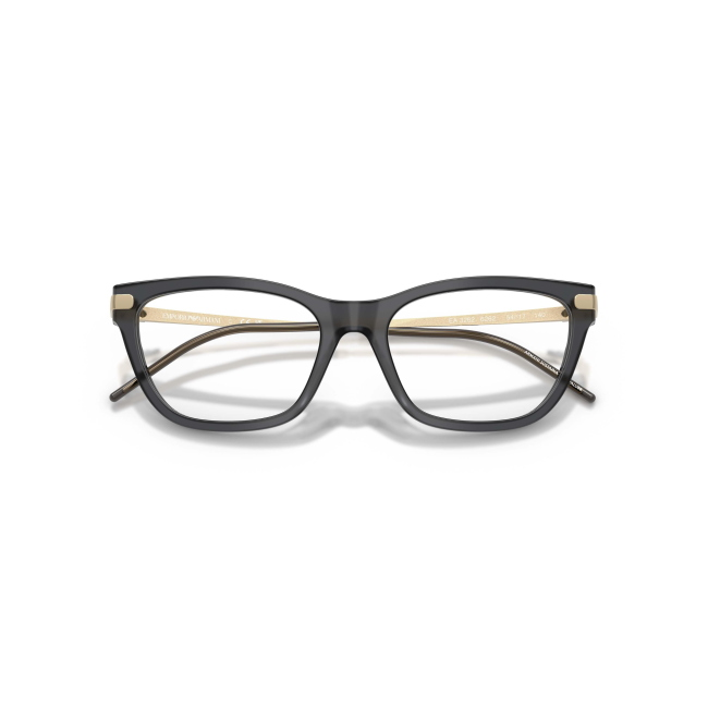 Emporio Armani EA 3262 col. 6262 è una montatura da vista da donna in acetato opare nero lucido, dalla forma cat eye e calibro 54.