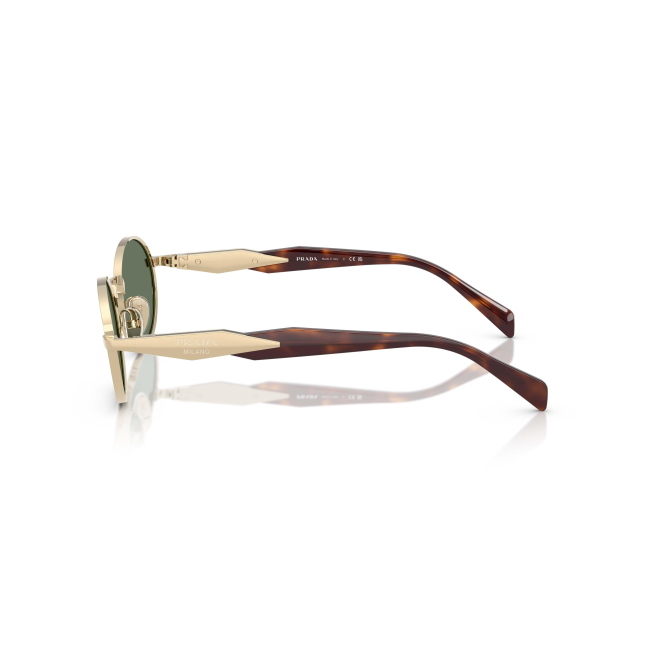 Prada SPR 65Z Col.ZVN-70L Cal.55: occhiale da sole, calibro 55, colore ZVN-70L. Materiale/finitura metallo oro pallido, colore principale oro, lenti verde scuro.