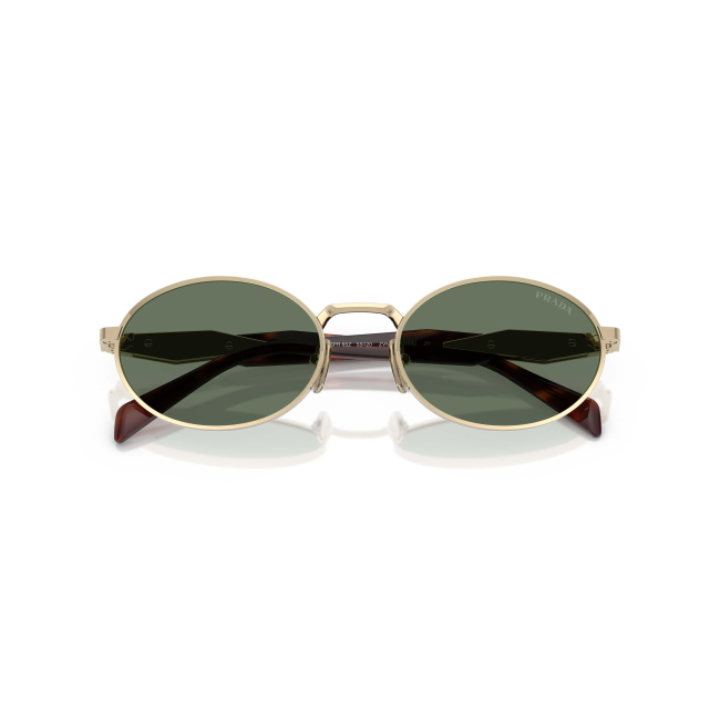Prada SPR 65Z Col.ZVN-70L Cal.55: occhiale da sole, calibro 55, colore ZVN-70L. Materiale/finitura metallo oro pallido, colore principale oro, lenti verde scuro.