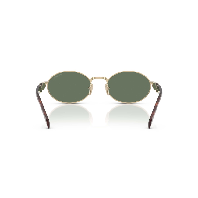 Prada SPR 65Z Col.ZVN-70L Cal.55: occhiale da sole, calibro 55, colore ZVN-70L. Materiale/finitura metallo oro pallido, colore principale oro, lenti verde scuro.
