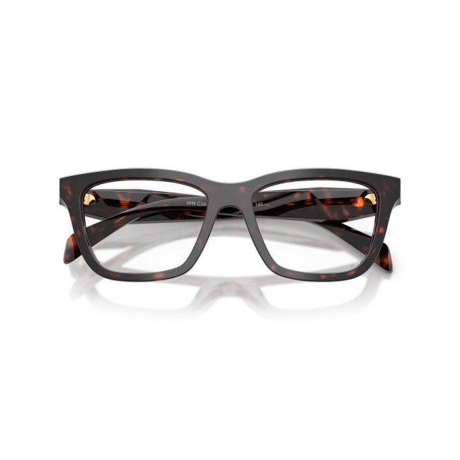 Prada VPR C10 Col.17N-1O1 Cal.54: occhiale da vista, calibro 54, colore 17N-1O1. Materiale/finitura celluloide marrone tartarugato, colore principale marroni.