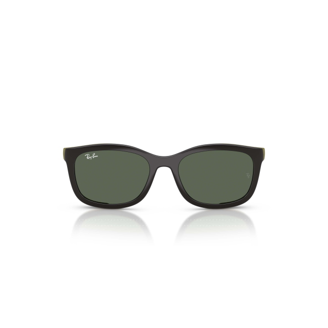 Ray-Ban Junior RY 1644C CLIP-ON Col.7511/71 Cal.46: occhiale da vista, calibro 46, colore 7511/71. Materiale/finitura celluloide grigio su verde gommato, colore principale grigio.