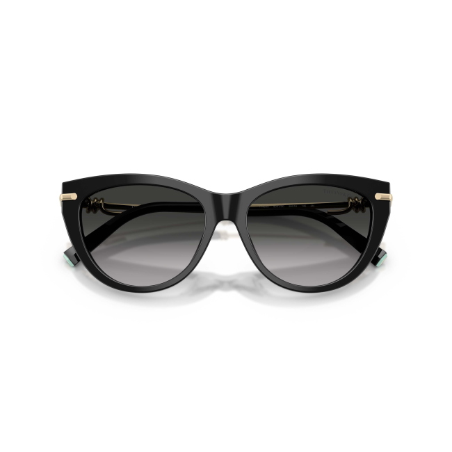 Tiffany & Co. TF 4253 Col.8001/3C Cal.55: occhiale da sole, calibro 55, colore 8001/3C. Materiale/finitura celluloide nero lucido, colore principale nero, lenti grigie sfumate.
