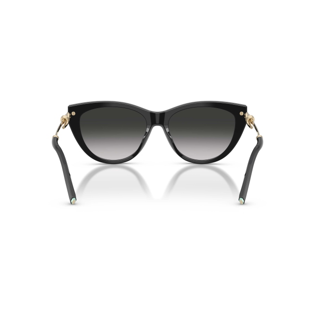 Tiffany & Co. TF 4253 Col.8001/3C Cal.55: occhiale da sole, calibro 55, colore 8001/3C. Materiale/finitura celluloide nero lucido, colore principale nero, lenti grigie sfumate.
