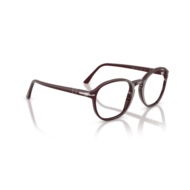 Persol PO 3343-V Col.1241 Cal.51: occhiale da vista, calibro 51, colore 1241. Materiale/finitura celluloide bordeaux, colore principale bordeaux.