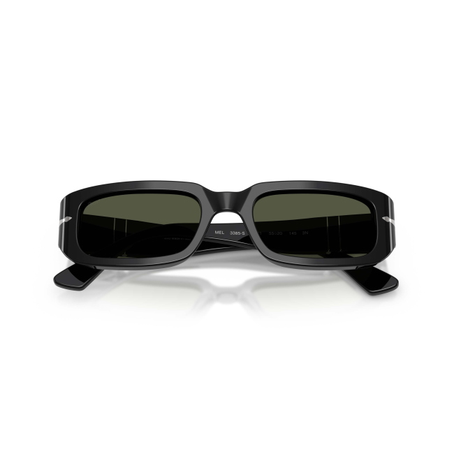 Persol PO 3385S Col.95/31 Cal.53: occhiale da sole, calibro 53, colore 95/31. Materiale/finitura celluloide nero lucido, colore principale nero, lenti verde.