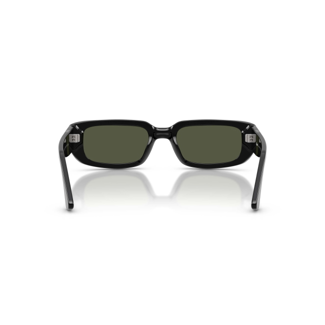 Persol PO 3385S Col.95/31 Cal.53: occhiale da sole, calibro 53, colore 95/31. Materiale/finitura celluloide nero lucido, colore principale nero, lenti verde.
