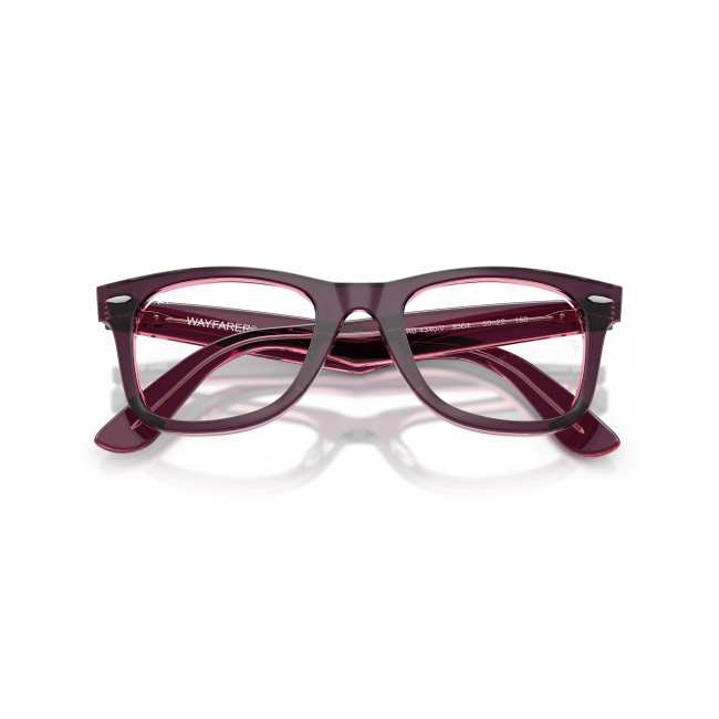 Ray-Ban RB 4340V Col.8364 Cal.50: occhiale da vista, calibro 50, colore 8364. Materiale/finitura celluloide violetto su rosa trasparente, colore principale viola.