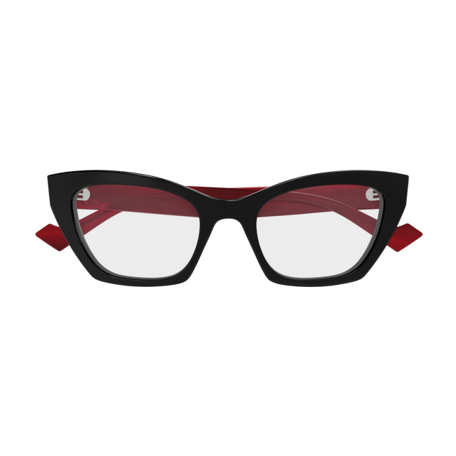 Gucci GG 1334 O Col.004 Cal.52: occhiale da vista, calibro 52, colore 004. Materiale/finitura celluloide nero e rosso, colore principale nero.