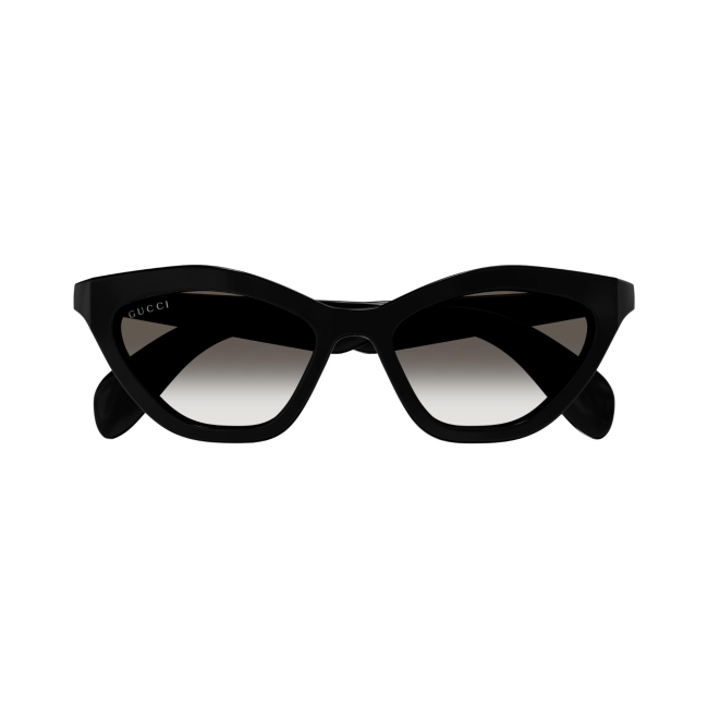Gucci GG 1931 S Col.001 Cal.52: occhiale da sole, calibro 52, colore 001. Materiale/finitura celluloide nero lucido, colore principale nero, lenti grigie sfumate.