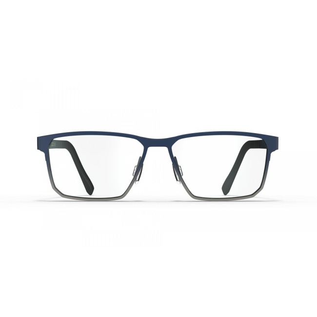 BLACKFIN BF 991 WESTHAMPTON Col.1426 Cal.54: occhiale da vista, calibro 54, colore 1426. Materiale/finitura titanio + betatitanio, colore principale blu.