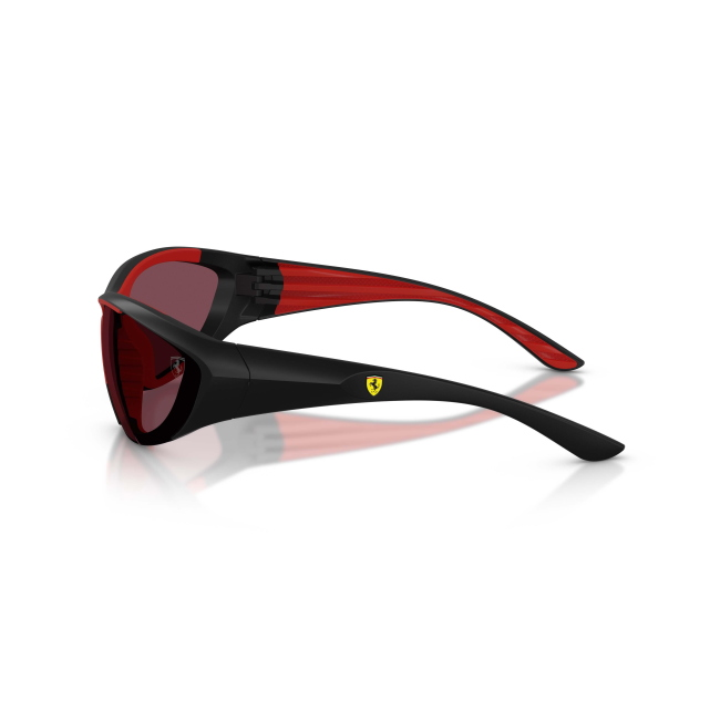 SCUDERIA FERRARI FZ 6029U Col.504/1E Cal.73: occhiale da sole, calibro 73, colore 504/1E. Materiale/finitura celluloide nero e rosso satinato, colore principale nero, lenti rosso.