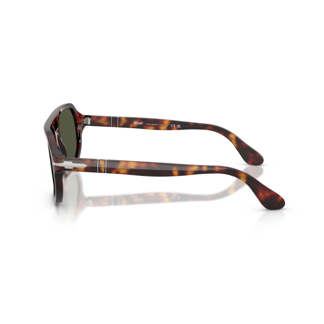 Persol PO 3393S GUIDO Col.24/31 Cal.56: occhiale da sole, calibro 56, colore 24/31. Materiale/finitura celluloide marrone tartarugato, colore principale marroni, lenti verde.