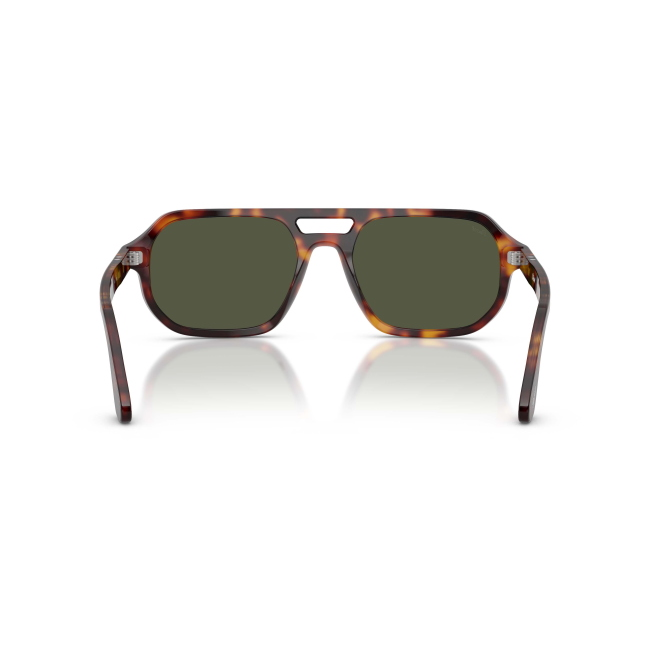 Persol PO 3393S GUIDO Col.24/31 Cal.56: occhiale da sole, calibro 56, colore 24/31. Materiale/finitura celluloide marrone tartarugato, colore principale marroni, lenti verde.