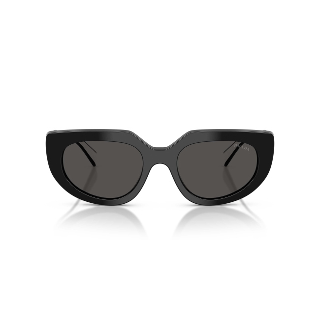 Prada SPR D02 Col.20G-08Z Cal.53: occhiale da sole, calibro 53, colore 20G-08Z. Materiale/finitura celluloide nero e bianco, colore principale nero, lenti grigio scuro.