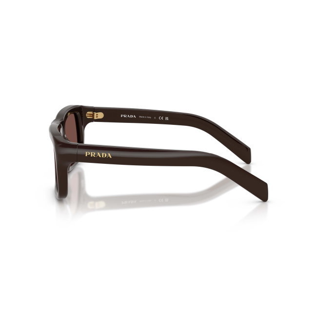 Prada SPR D11 Col.27I-90W Cal.54: occhiale da sole, calibro 54, colore 27I-90W. Materiale/finitura celluloide marrone scuro, colore principale marroni, lenti marrone scuro.