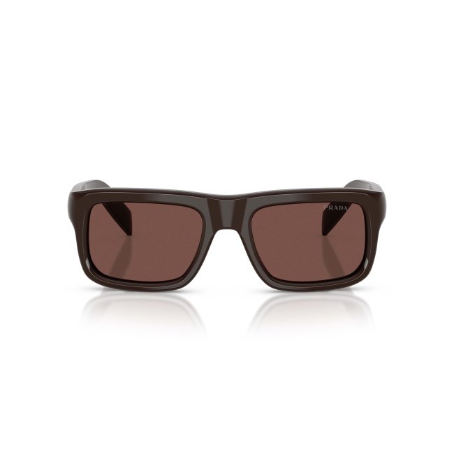 Prada SPR D11 Col.27I-90W Cal.54: occhiale da sole, calibro 54, colore 27I-90W. Materiale/finitura celluloide marrone scuro, colore principale marroni, lenti marrone scuro.