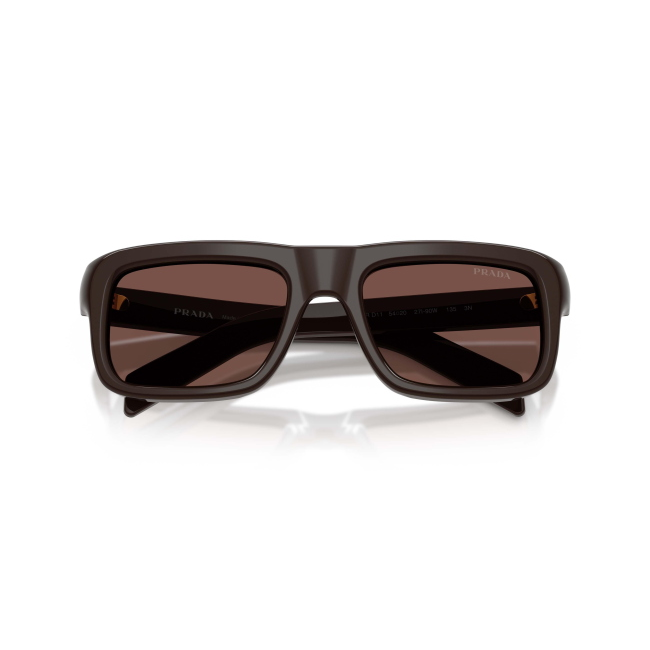 Prada SPR D11 Col.27I-90W Cal.54: occhiale da sole, calibro 54, colore 27I-90W. Materiale/finitura celluloide marrone scuro, colore principale marroni, lenti marrone scuro.