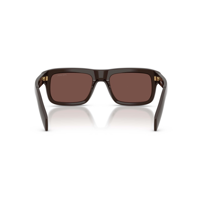 Prada SPR D11 Col.27I-90W Cal.54: occhiale da sole, calibro 54, colore 27I-90W. Materiale/finitura celluloide marrone scuro, colore principale marroni, lenti marrone scuro.