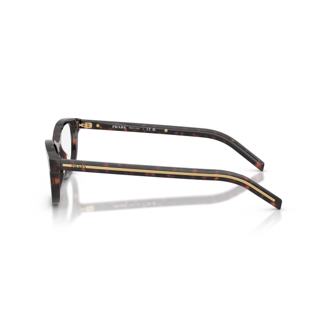 Prada VPR D01-U Col.17N-1O1 Cal.52: occhiale da vista, calibro 52, colore 17N-1O1. Materiale/finitura celluloide marrone tartarugato scuro, colore principale marroni.