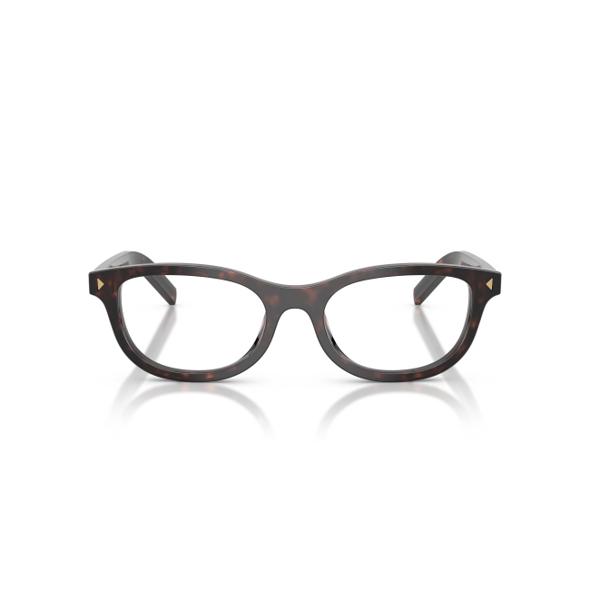 Prada VPR D01-U Col.17N-1O1 Cal.52: occhiale da vista, calibro 52, colore 17N-1O1. Materiale/finitura celluloide marrone tartarugato scuro, colore principale marroni.