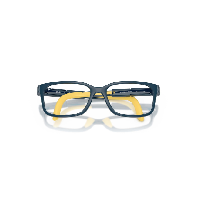Ray-Ban Junior RY A1980 Col.7530 Cal.45: occhiale da vista, calibro 45, colore 7530. Materiale/finitura celluloide blu e giallo, colore principale blu.