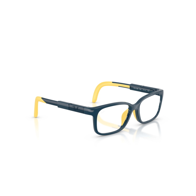 Ray-Ban Junior RY A1980 Col.7530 Cal.45: occhiale da vista, calibro 45, colore 7530. Materiale/finitura celluloide blu e giallo, colore principale blu.