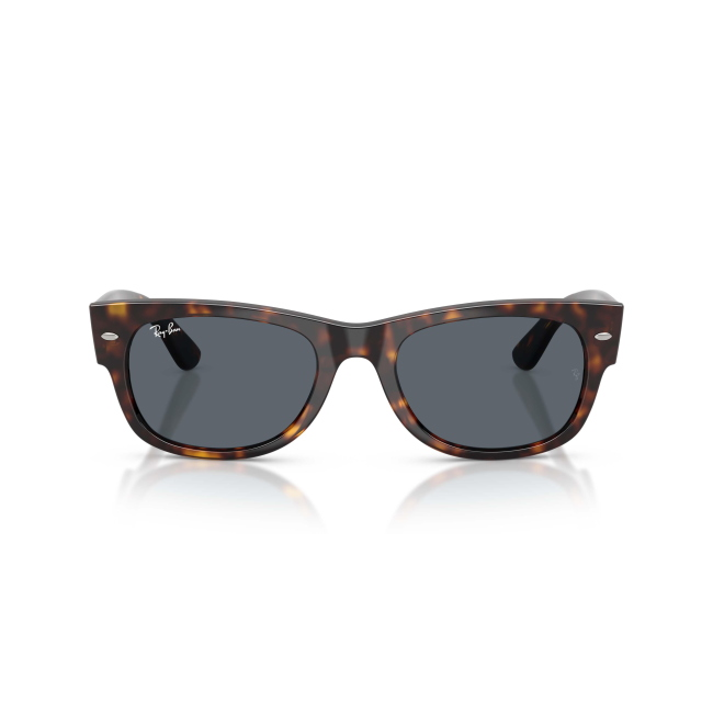 Ray-Ban RB 0832S MEGA WAYFARER II Col.902/R5 Cal.55: occhiale da sole, calibro 55, colore 902/R5. Materiale/finitura celluloide marrone tartarugato, colore principale marroni, lenti blu.