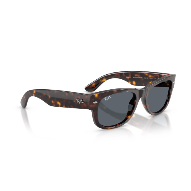 Ray-Ban RB 0832S MEGA WAYFARER II Col.902/R5 Cal.55: occhiale da sole, calibro 55, colore 902/R5. Materiale/finitura celluloide marrone tartarugato, colore principale marroni, lenti blu.