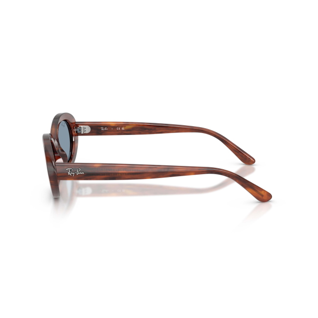 Ray-Ban RB 2223 Col.954/56 Cal.54: occhiale da sole, calibro 54, colore 954/56. Materiale/finitura celluloide marrone striato, colore principale marroni, lenti blu.