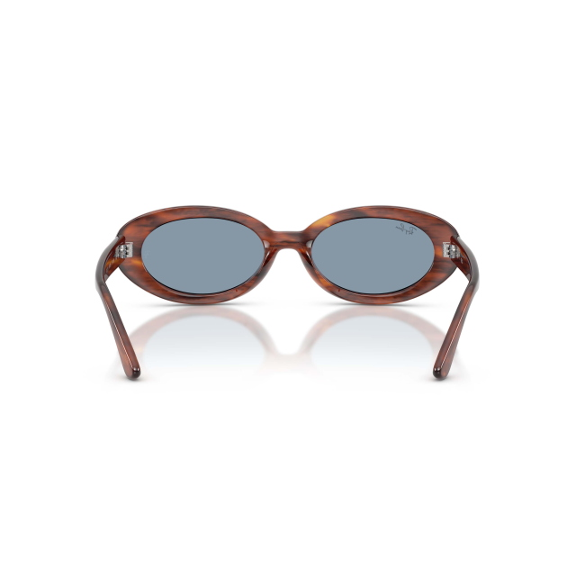 Ray-Ban RB 2223 Col.954/56 Cal.54: occhiale da sole, calibro 54, colore 954/56. Materiale/finitura celluloide marrone striato, colore principale marroni, lenti blu.