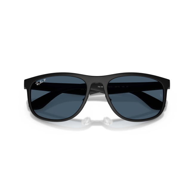 Ray-Ban RB 4468 Col.601-S/1C Cal.59: occhiale da sole, calibro 59, colore 601-S/1C. Materiale/finitura celluloide nero satinato, colore principale nero, lenti blu polarizzata.