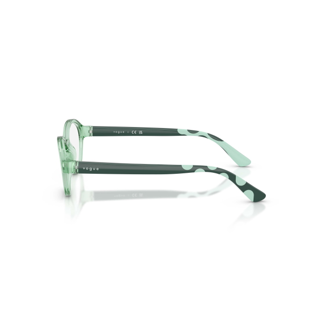 Vogue Kids VY 2043 Col.3043 Cal.45: occhiale da vista, calibro 45, colore 3043. Materiale/finitura celluloide verde trasparente, colore principale verde.