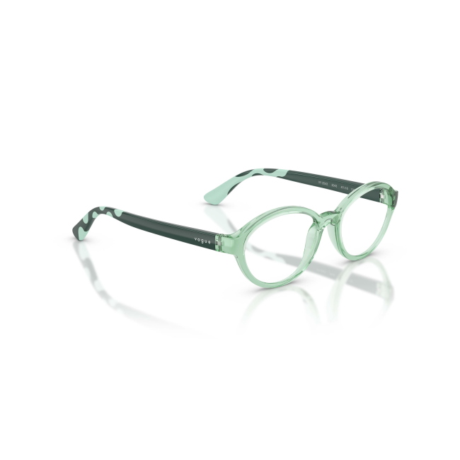 Vogue Kids VY 2043 Col.3043 Cal.45: occhiale da vista, calibro 45, colore 3043. Materiale/finitura celluloide verde trasparente, colore principale verde.