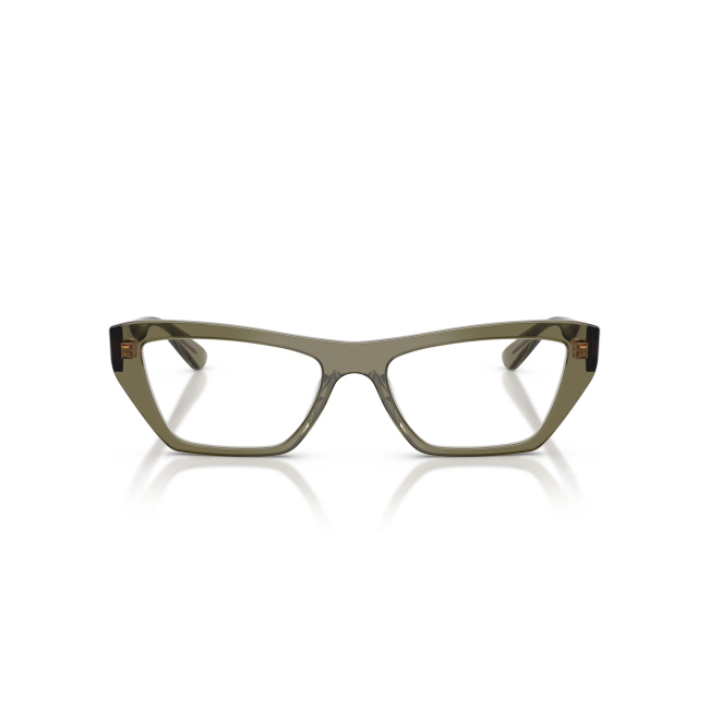 Vogue VO 5701U col. 3289 è una montatura da vista in acetato verde oliva trasparente e calibro 51.