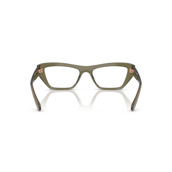 Vogue VO 5701U col. 3289 è una montatura da vista in acetato verde oliva trasparente e calibro 51.