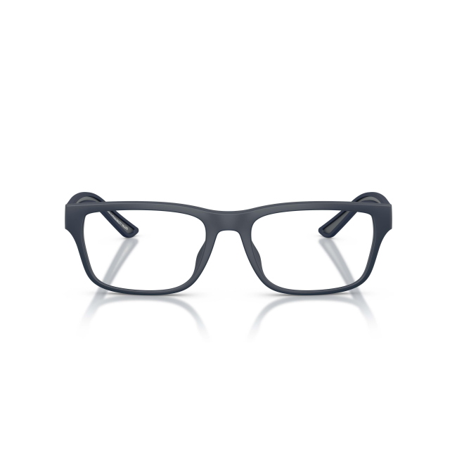 Emporio Armani EA 3276U col. 6185 è una montatura da vista da uomo in acetato blu gommato, dalla forma pillow e calibro 56.