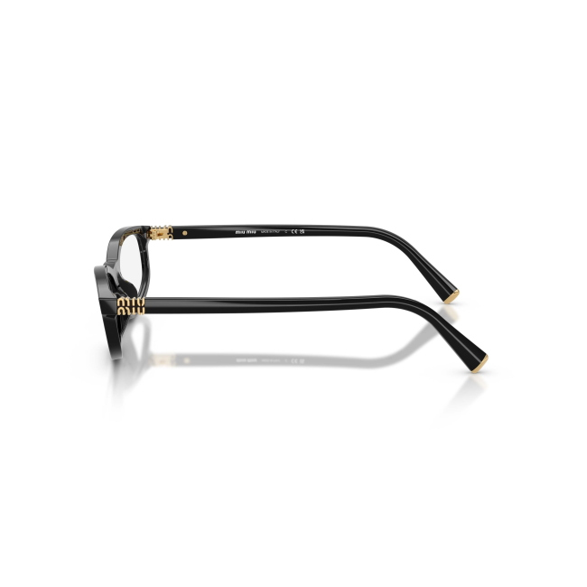 Miu Miu VMU 01Z Col.16K-1O1 Cal.54: occhiale da vista, calibro 54, colore 16K-1O1. Materiale/finitura celluloide nero lucido, colore principale nero.