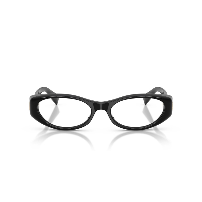 Miu Miu VMU 03Z Col.16K-1O1 Cal.55: occhiale da vista, calibro 55, colore 16K-1O1. Materiale/finitura celluloide nero lucido, colore principale nero.