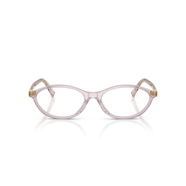 Miu Miu VMU 09X Col.12W-1O1 Cal.53: occhiale da vista, calibro 53, colore 12W-1O1. Materiale/finitura celluloide malva trasparente, colore principale trasparente.