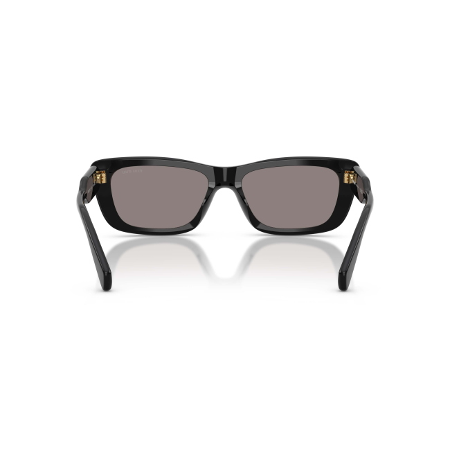 Miu Miu SMU B12 col. 16K-80Q è un occhiale da sole in acetato nero lucido e calibro 56.