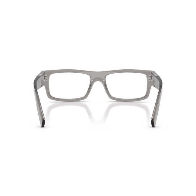 Prada VPR D06 col. 16Z-1O1 è una montatura da vista in acetato grigio trasparente e calibro 55.
