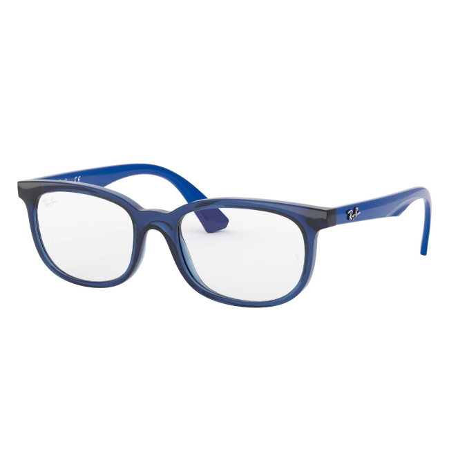 Ray-Ban Junior RY 1584 col. 3686 è una montatura da vista in acetato blu trasparente e calibro 48.