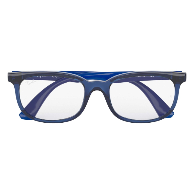 Ray-Ban Junior RY 1584 col. 3686 è una montatura da vista in acetato blu trasparente e calibro 48.