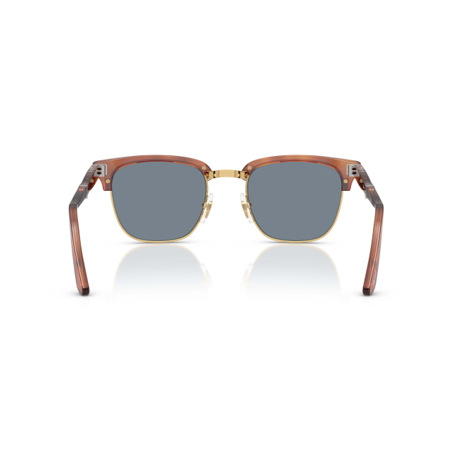 Persol PO 3375S Col.96/56 Cal.52: occhiale da sole, calibro 52, colore 96/56. Materiale/finitura celluloide terra di siena, colore principale marroni, lenti azzurro.