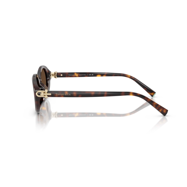 Tiffany & Co. TF 4242D col. 8015/3G è un occhiale da sole da donna in acetato marrone tartarugato, dalla forma ovale e calibro 54.