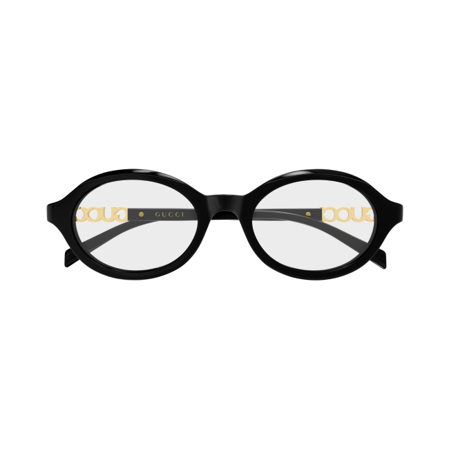 Gucci GG 2153 O Col.001 Cal.51: occhiale da vista, calibro 51, colore 001. Materiale/finitura celluloide nero lucido, colore principale oro.